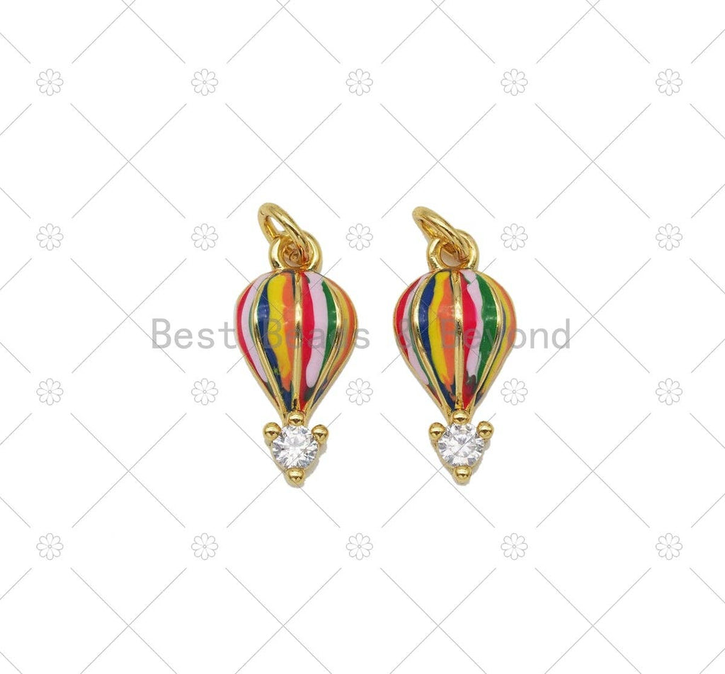 Enamel Hot Air Balloon Charm, Sku#Y595