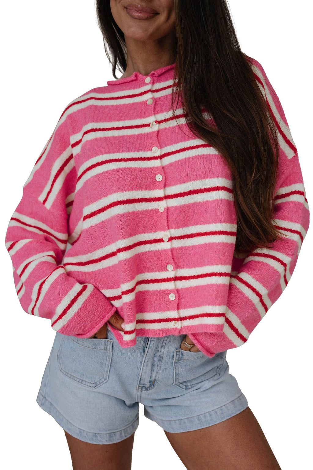 Palmer Striped Drop Shoulder Cardigan