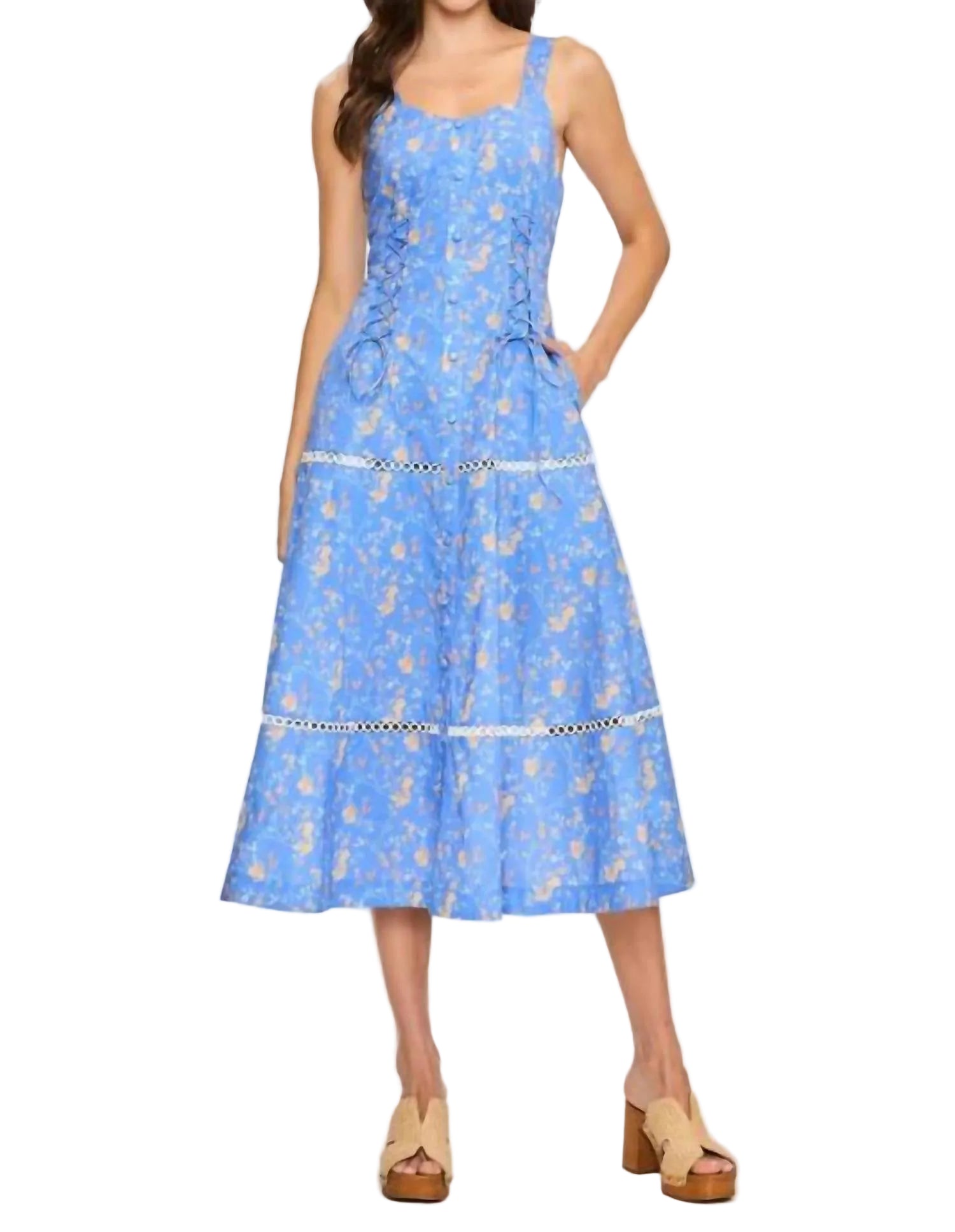 Clara Floral Midi Dress-Rack Hunt