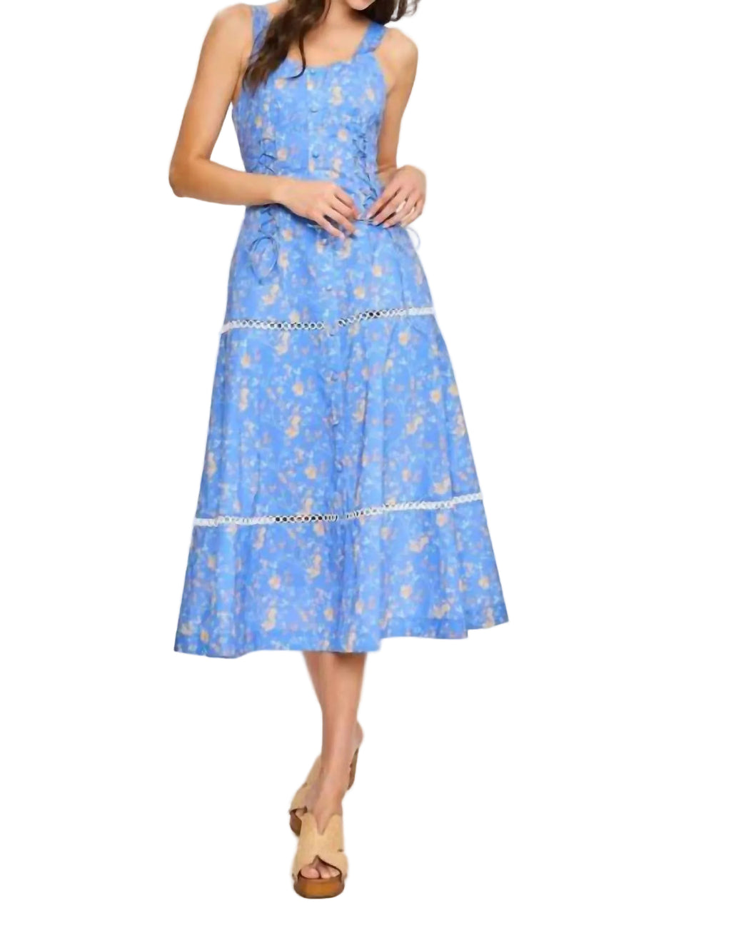 Clara Floral Midi Dress-Rack Hunt