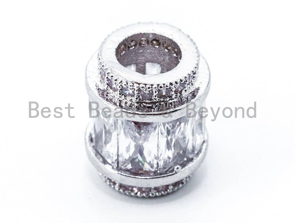 CZ Drum Shape Spacer Beads, 10x12mm, Sku#G267