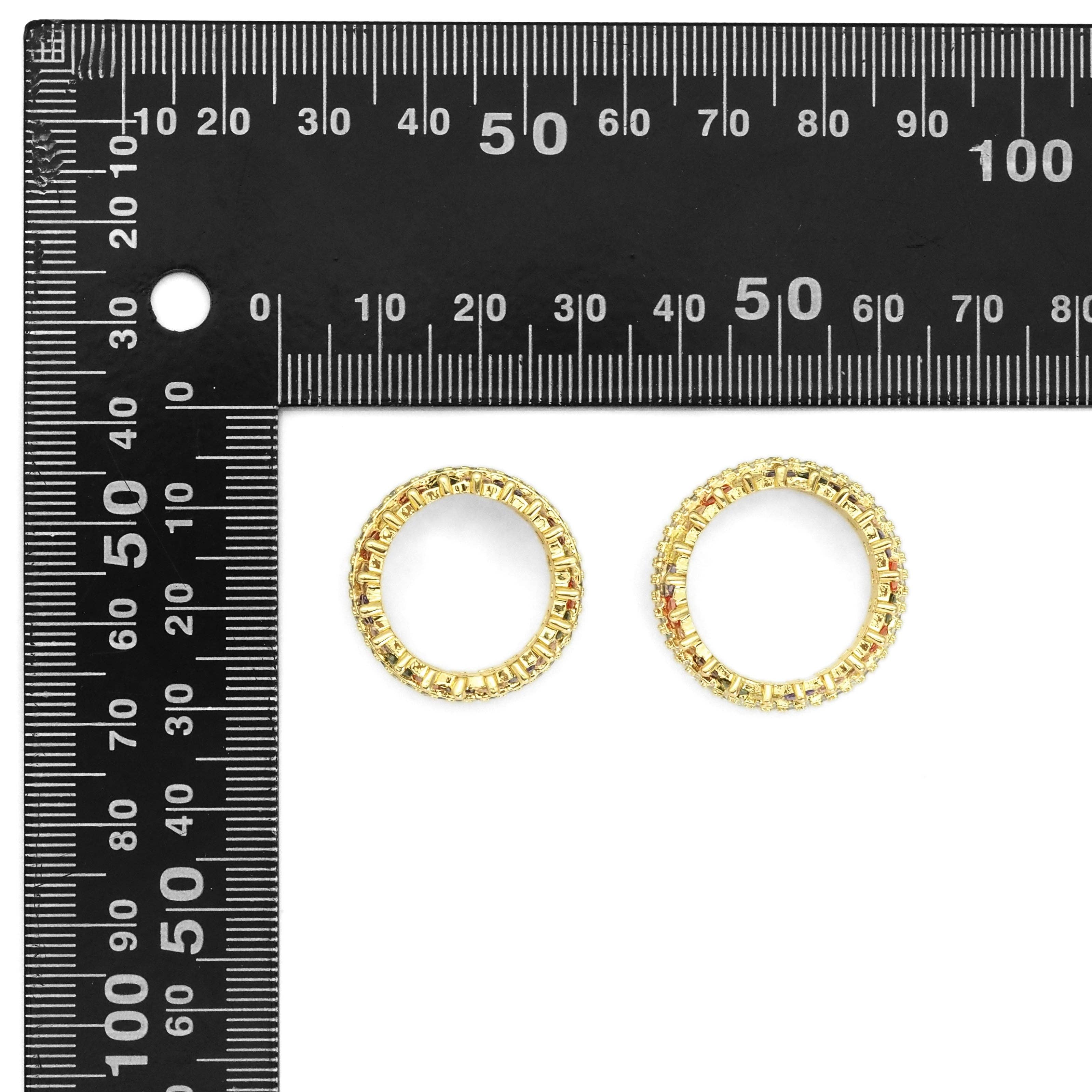 Colorful CZ Round Band Ring, Sku#LX282