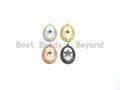 CZ Pave Enamel Oval With Star Pendant, Gold/Rose gold/Black/Silver, CZ Micro Pave Oil Drop Oval pendant,Enamel Jewelry,12x19mm,sku#Z260
