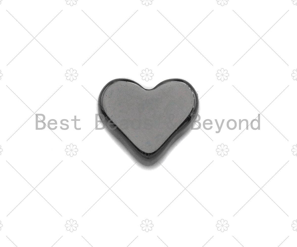 5pc/10pc Shiny Heart Spacer Beads, Gold/Silver/Rose Gold/Black Heart Beads, Dainty heart Space pave Beads, 3x7mm, sku#Y306