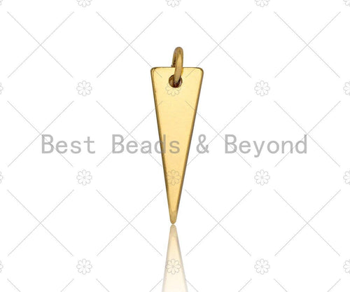 18k Shiny Gold Finish Triangle Charms, Dainty Triangle Charms, Triangle Pendant, 6x18mm, Sku#Y273