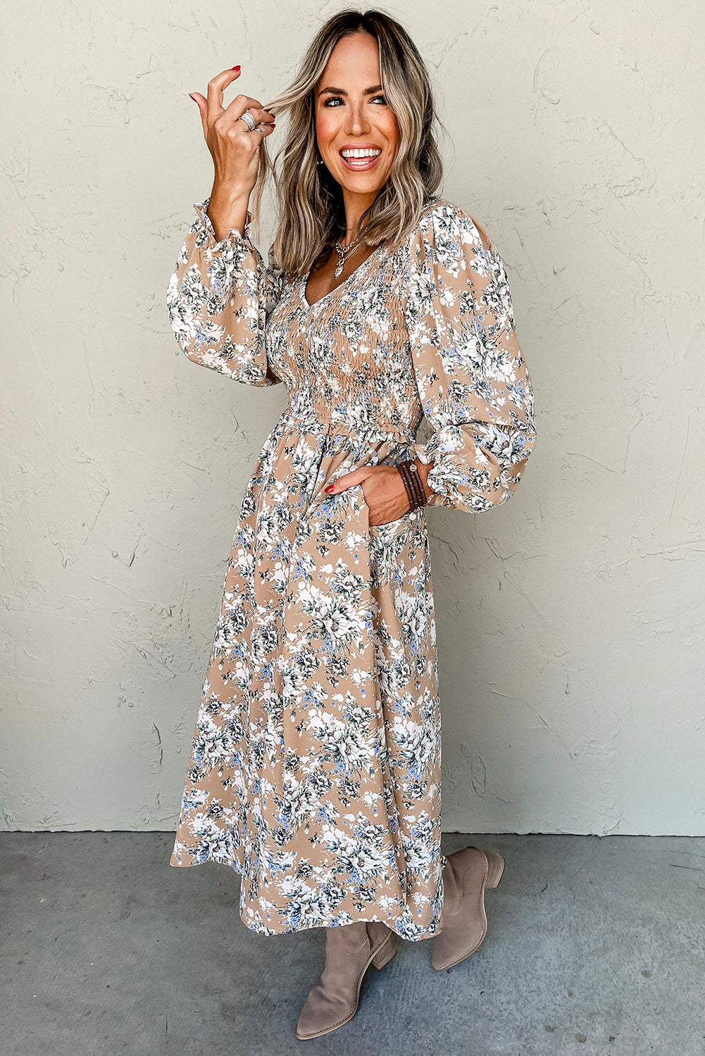 Indy Puff Sleeve Long Dress
