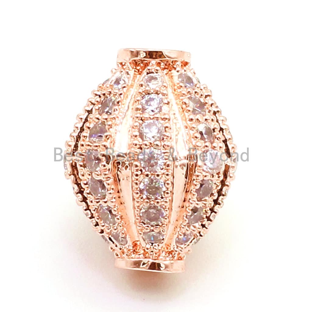 CZ Micro Pave cone Spacer Beads, Cubic Zirconia Beads, 12x10mm, Sku#G58