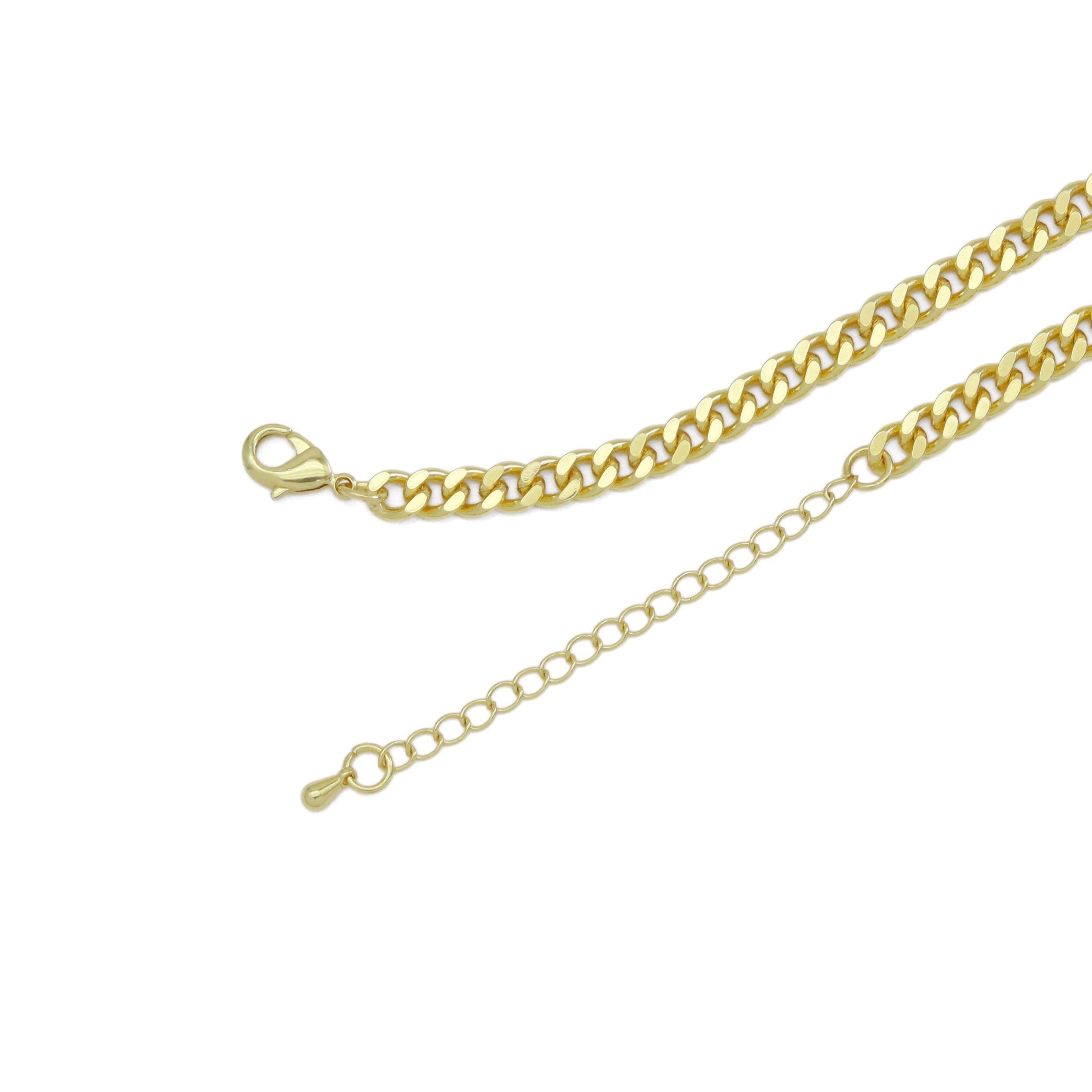 Colorful Heart CZ Link Bracelet Necklace, Sku#EF564