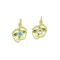 Little Baby Feet with turquoise Clear CZ Charm Pendant, Sku#LX577