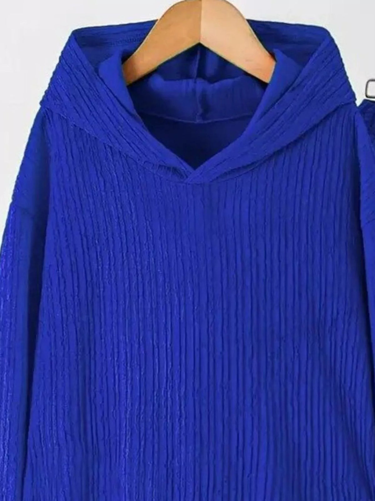Textured Long Sleeve Hoodie and Pants Set