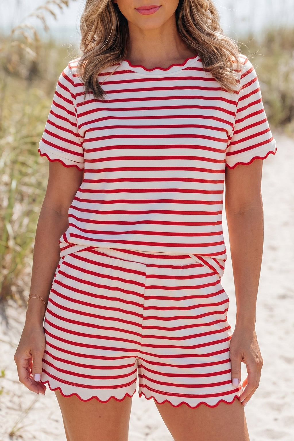Estrella Scallop Trim Casual Top Set