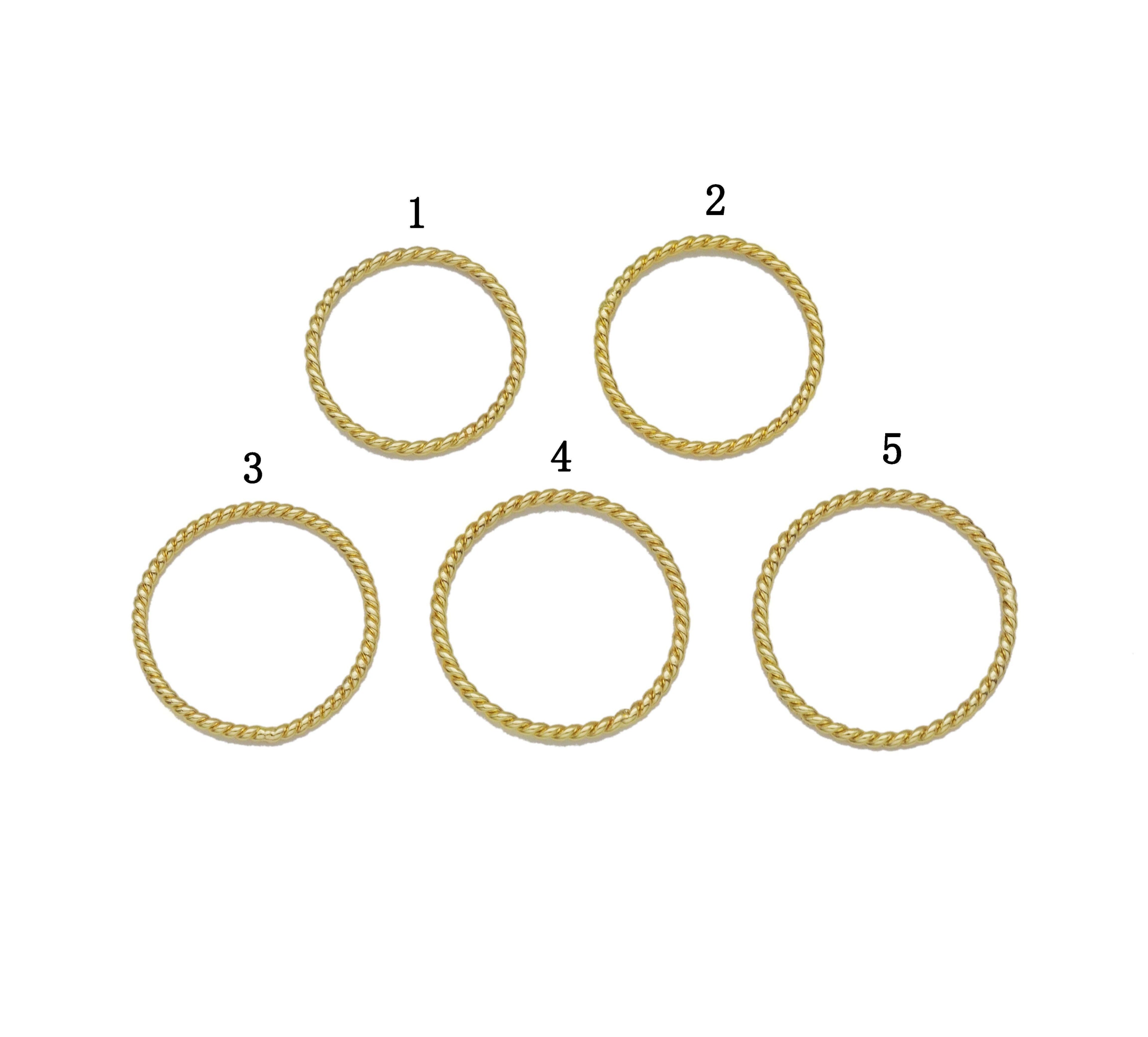 Thin Gold Twisted Ring, Sku#LX156