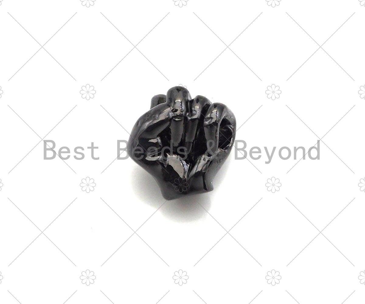 8mm/10mm Power Fist Beads, Gold/Silver/Rose Gold/Gunmetal Fist Spacer Beads, Men's Bracelet Making Charm, Powerful Fist Beads, sku#Y305