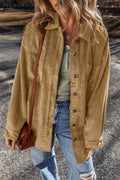 Giuliana Patched Up Corduroy Shacket-Threaded Pear