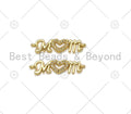 CZ Micro Pave Heart Mom Word Shape Pendant/Charm,18K Gold Filled Mom Charm, Mother's Day Necklace Bracelet Charm,6x25mm,Sku#E544