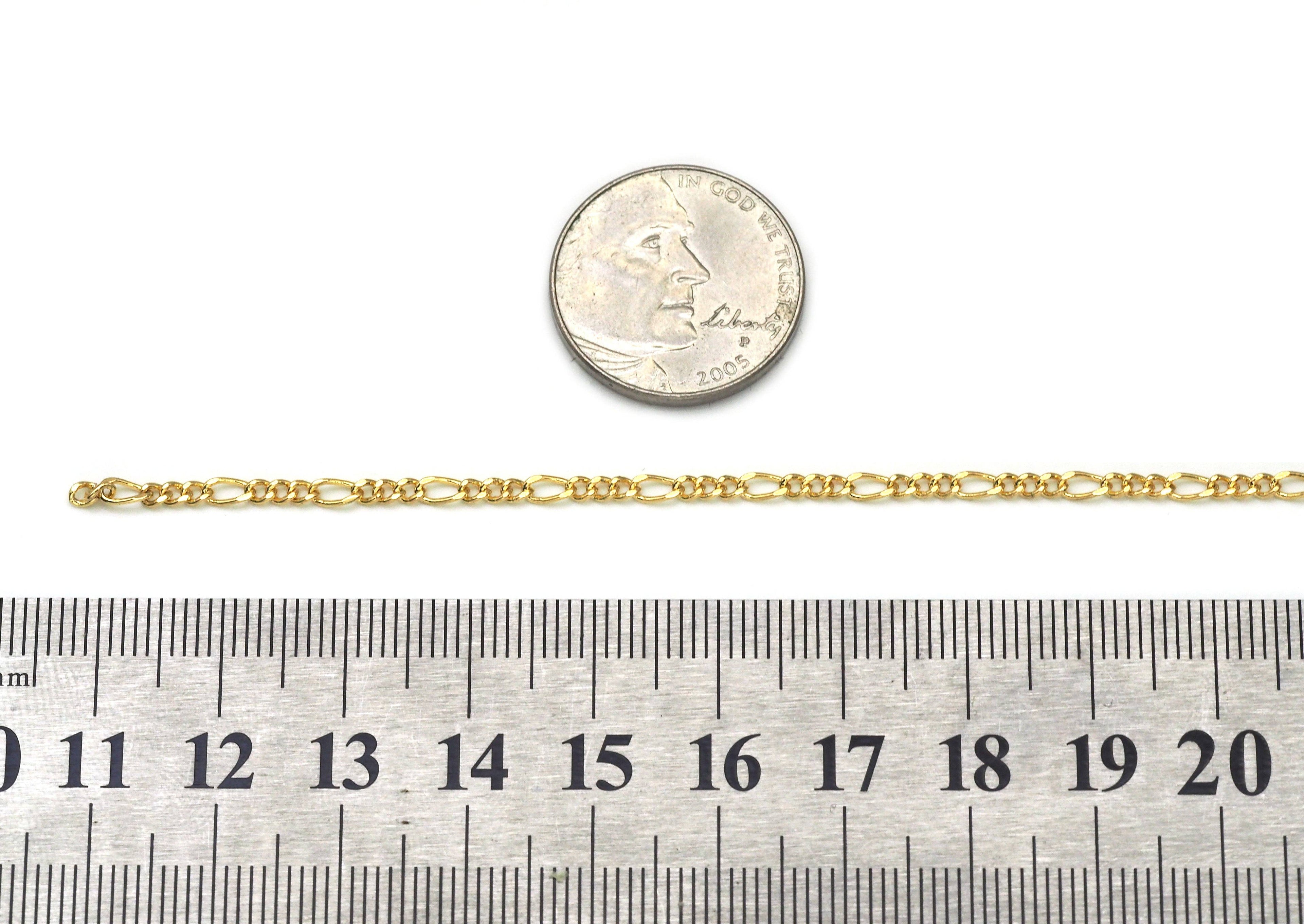 18K Gold Dainty Figaro Chain, sku#E559