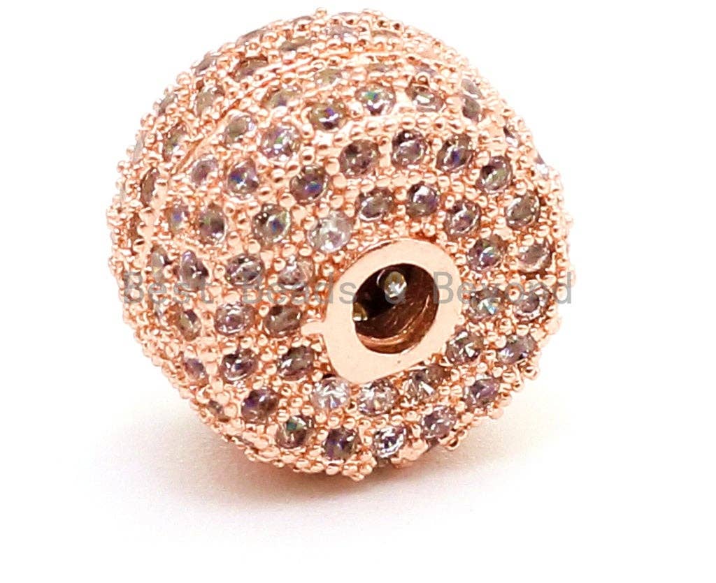 CZ Micro Pave Cylinder Spacer Beads with Clear Crystal for Bracelet/Necklace, Cubic Zirconia Beads, Bracelet Charms, 10x7mm, sku#G45