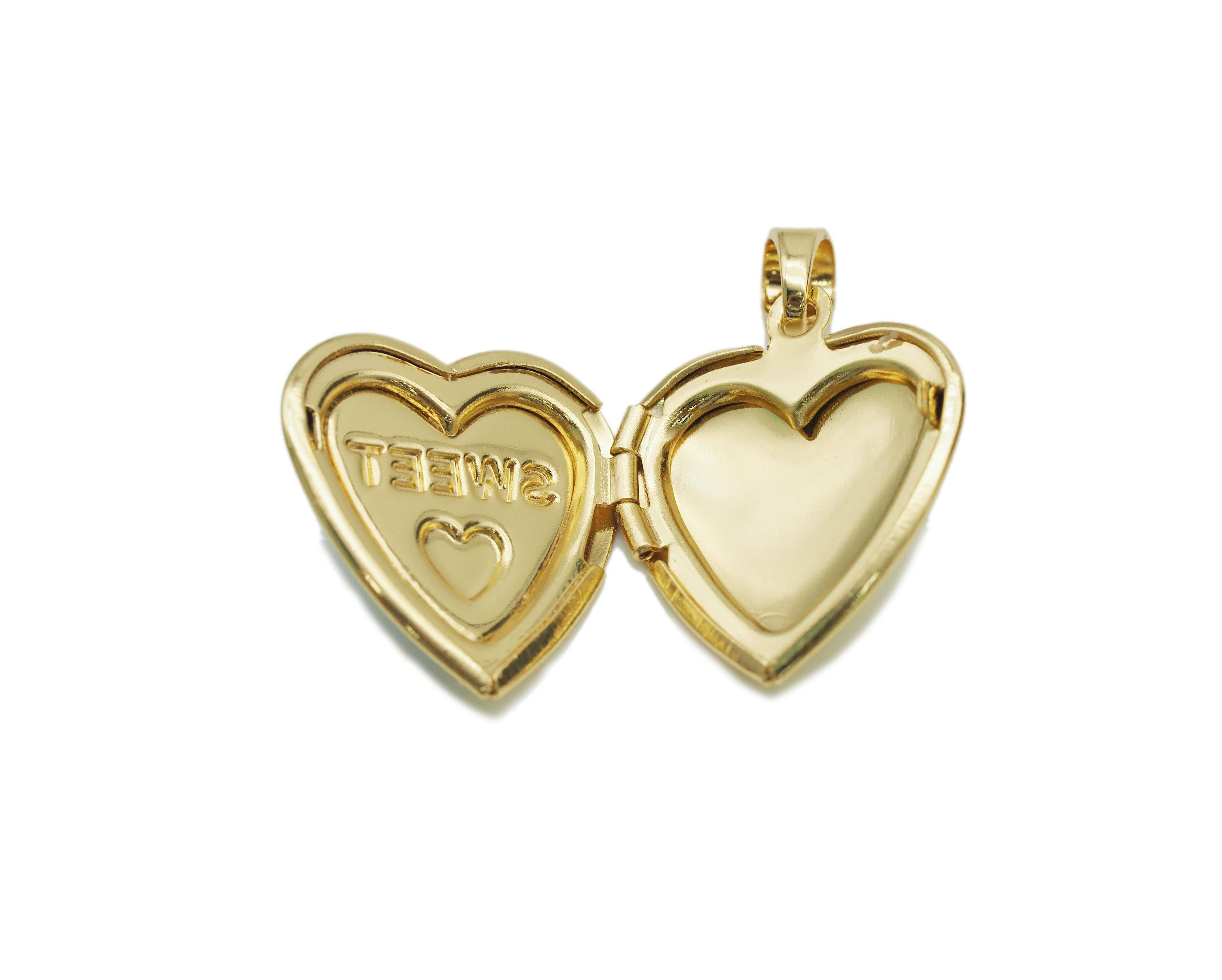 Lockets Enamel Sweet Word On Heart Shape Pendant, Sku#FH185