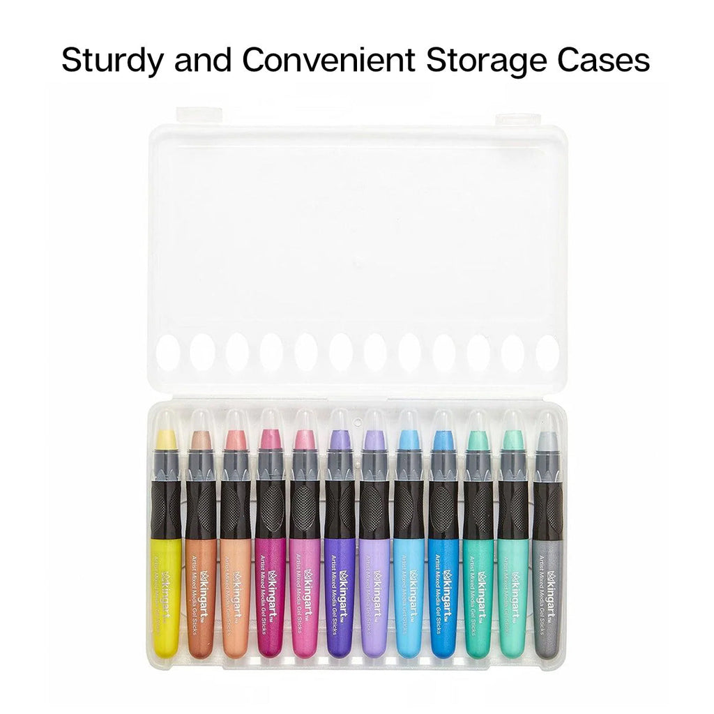 Mixed Media Gel Stick Crayons - 12 Metallic Colors