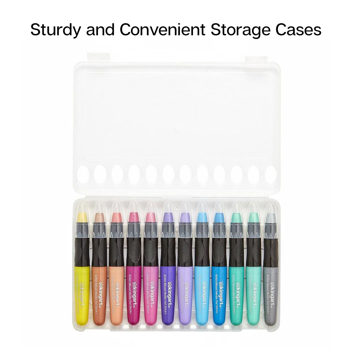 Mixed Media Gel Stick Crayons - 12 Metallic Colors