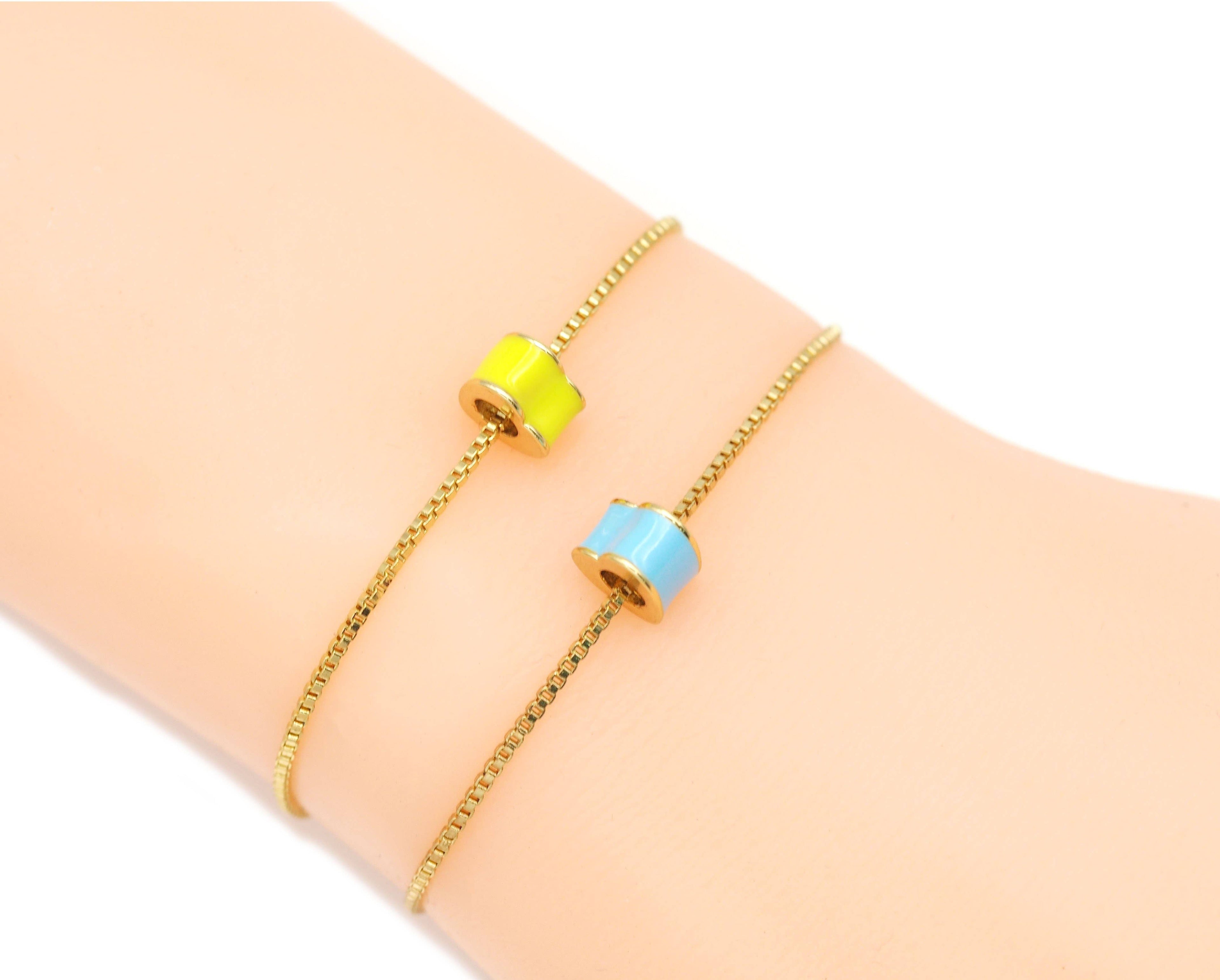 Enamel Heart Spacer Beads, Sku#G432