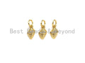 Tiny CZ Micro Pave Sea Snail Shaped Pendant/Charm, Cubic Zirconia Pendant Charm, Bracelet/Anklet Charm, 10mm,sku#Z1108