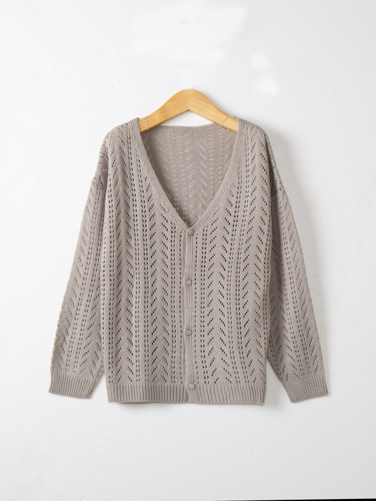 Openwork V-Neck Cardigan