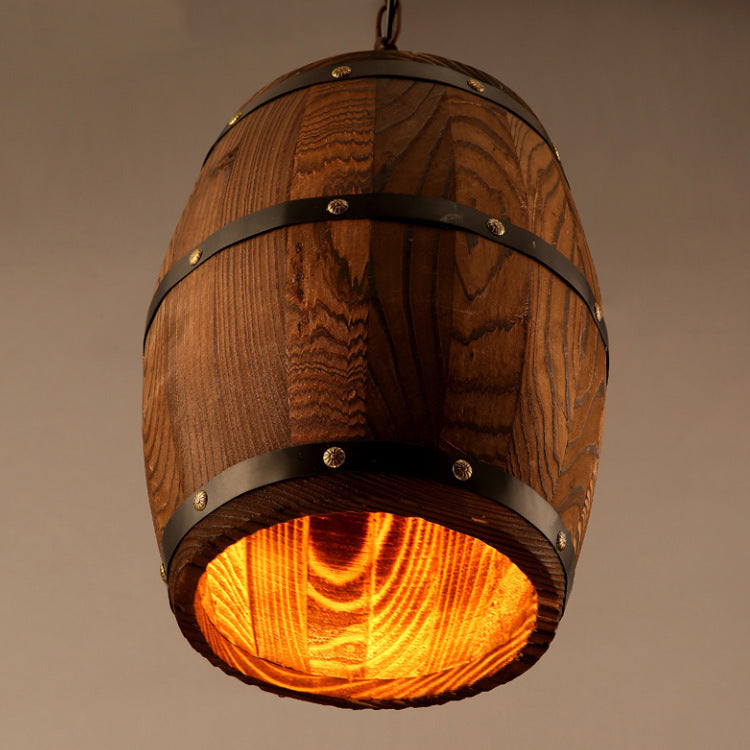 Rustic barrel wooden chandeliers