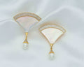 Mother of Pearl Fan Shape Pendant/Brooch Pin, sku#ZX73