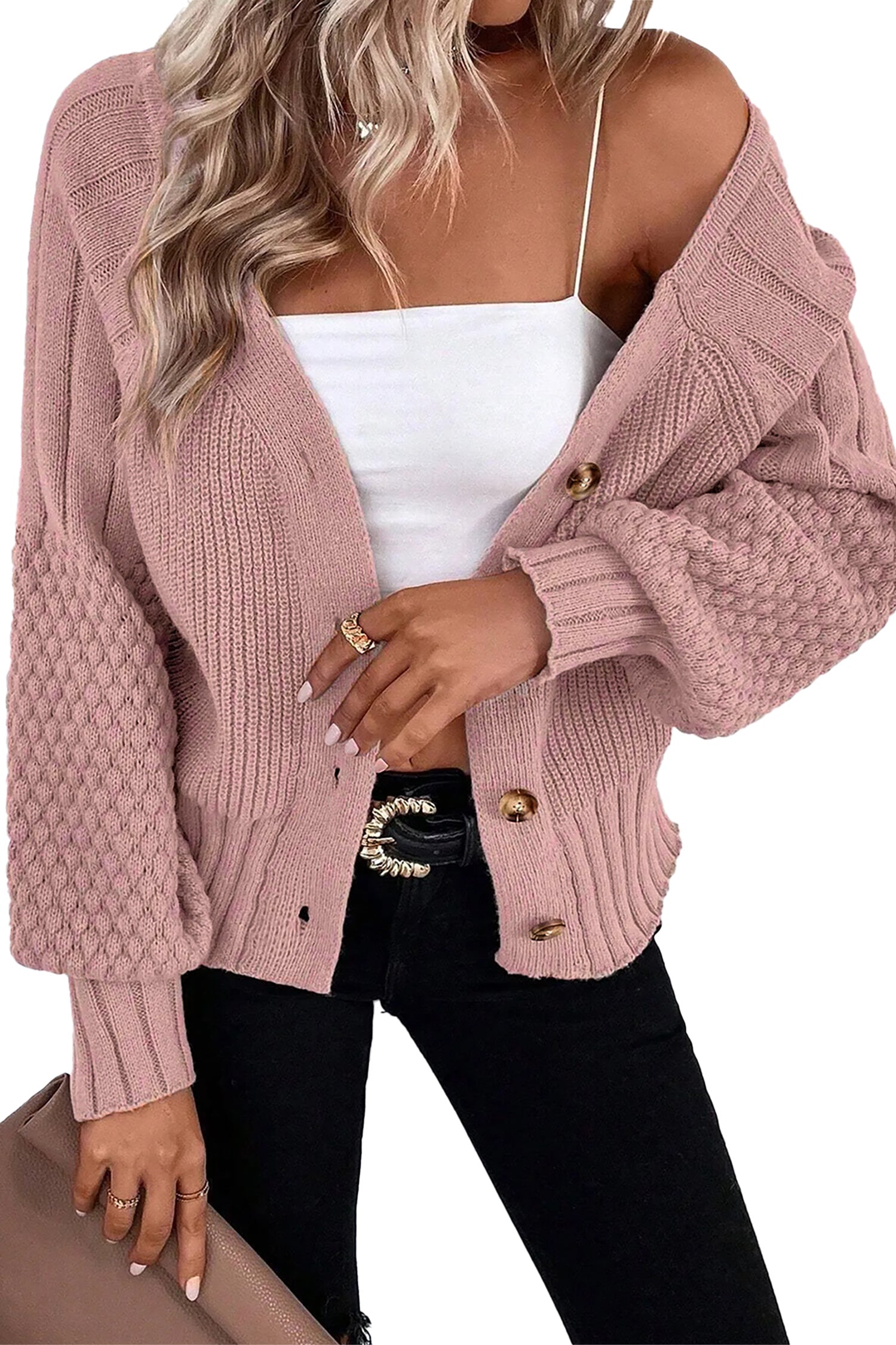 Khloe Mixed Texture Knit Sweater