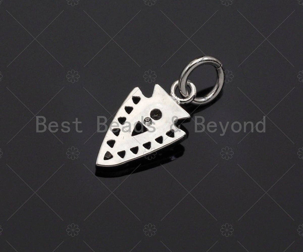 Dainty CZ Micro Pave Triangle Pendant/Charm, Gold/SilverTriangle Shape Charm, 7x13mm,sku#Z1230-Bestbeads & Beyond
