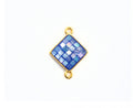Natural Cobalt Shell Rhombus Shape Charm, 18x14mm, Sku#Z284