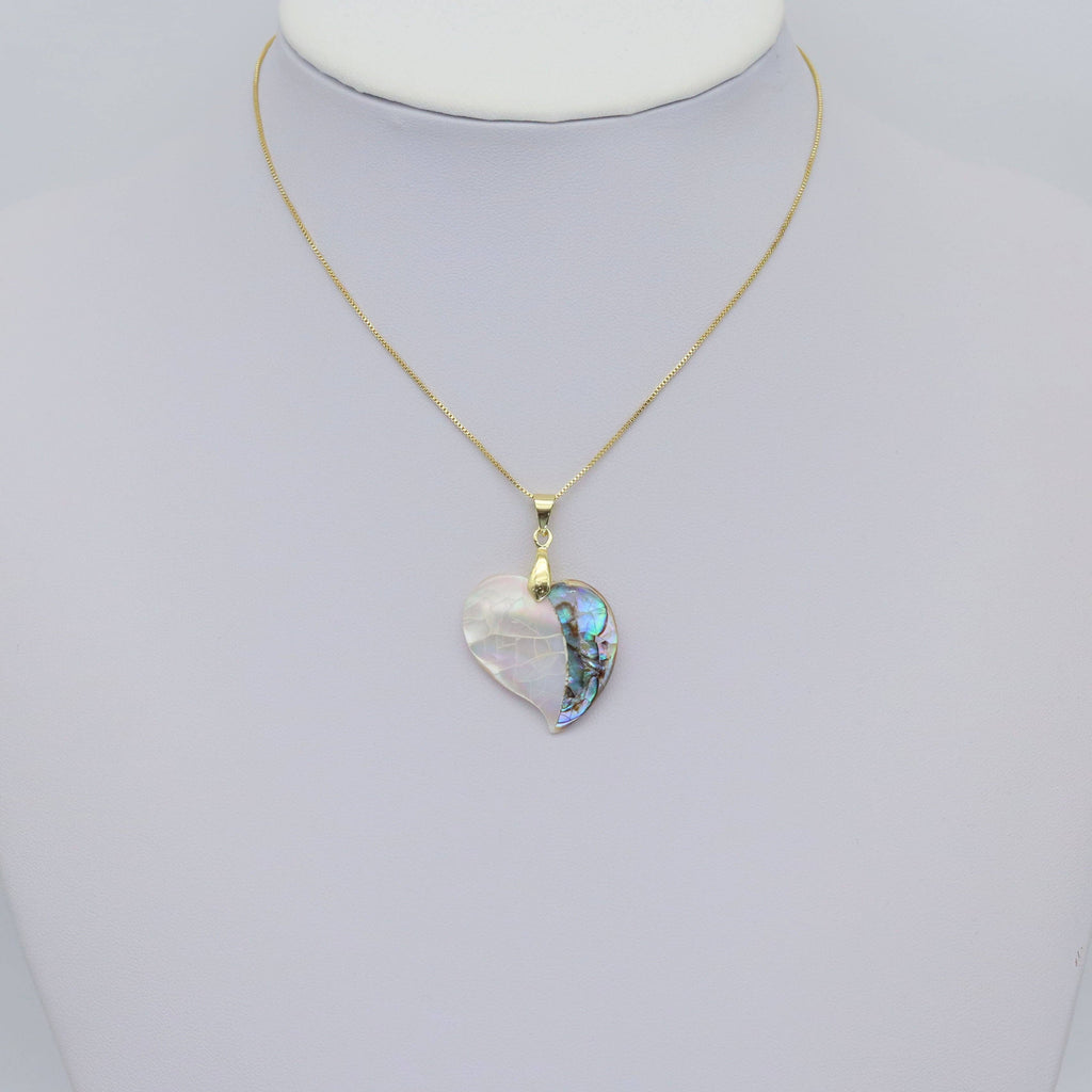 Mother of Pearl Abalone Shell Heart Shape Charm, Sku#LX461