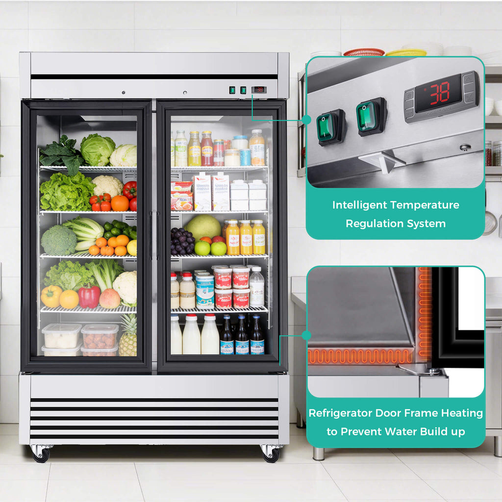 49-Inch Upright Commercial Reach-In Display Refrigerator