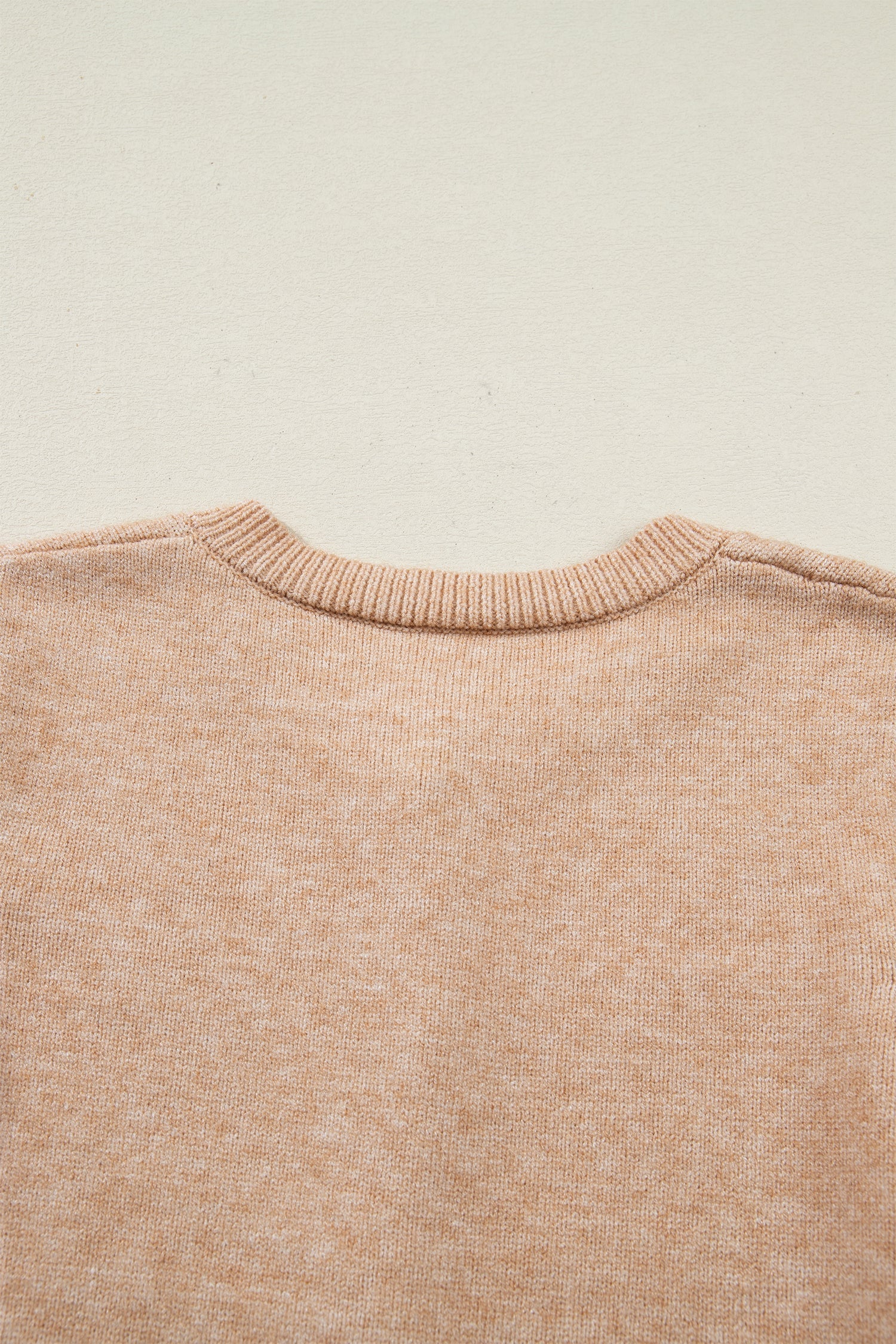 Yamileth Oatmeal Ruffle Trim Sweater