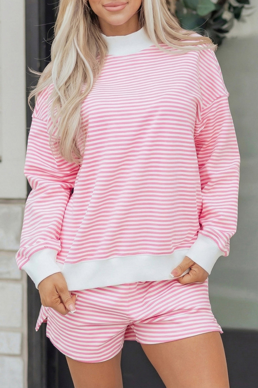 Amira Mock Sweatshirt and Shorts Set