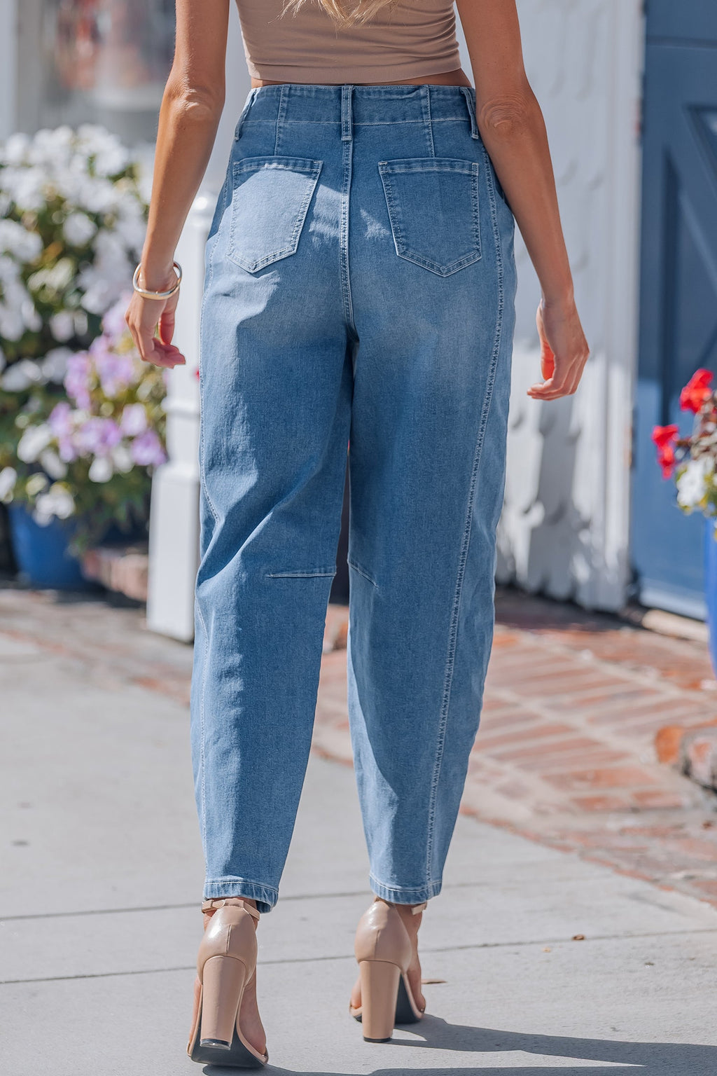 Hana Wash Cuffed Barrel Jeans