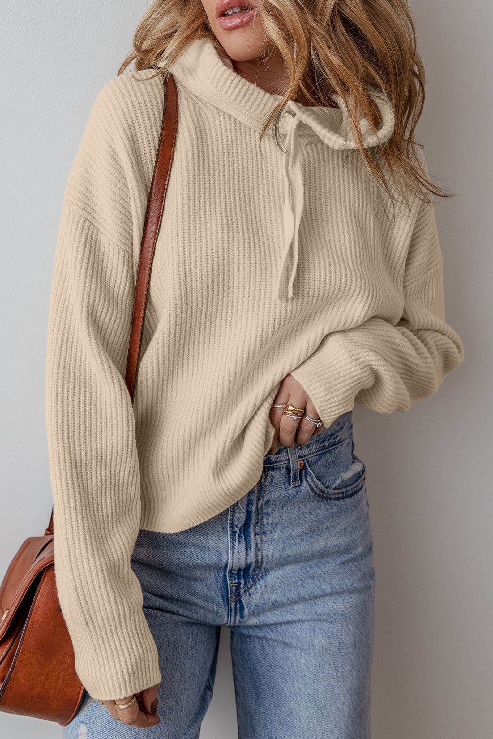 Hadlee Drop Shoulder Pullover Sweater-Threaded Pear