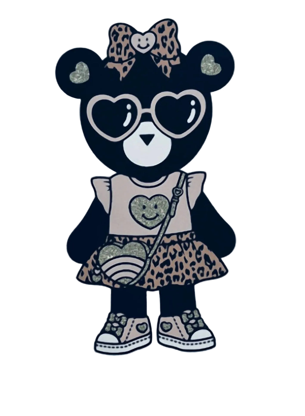 Girl's Teddy Heart Eyes Print Tee
