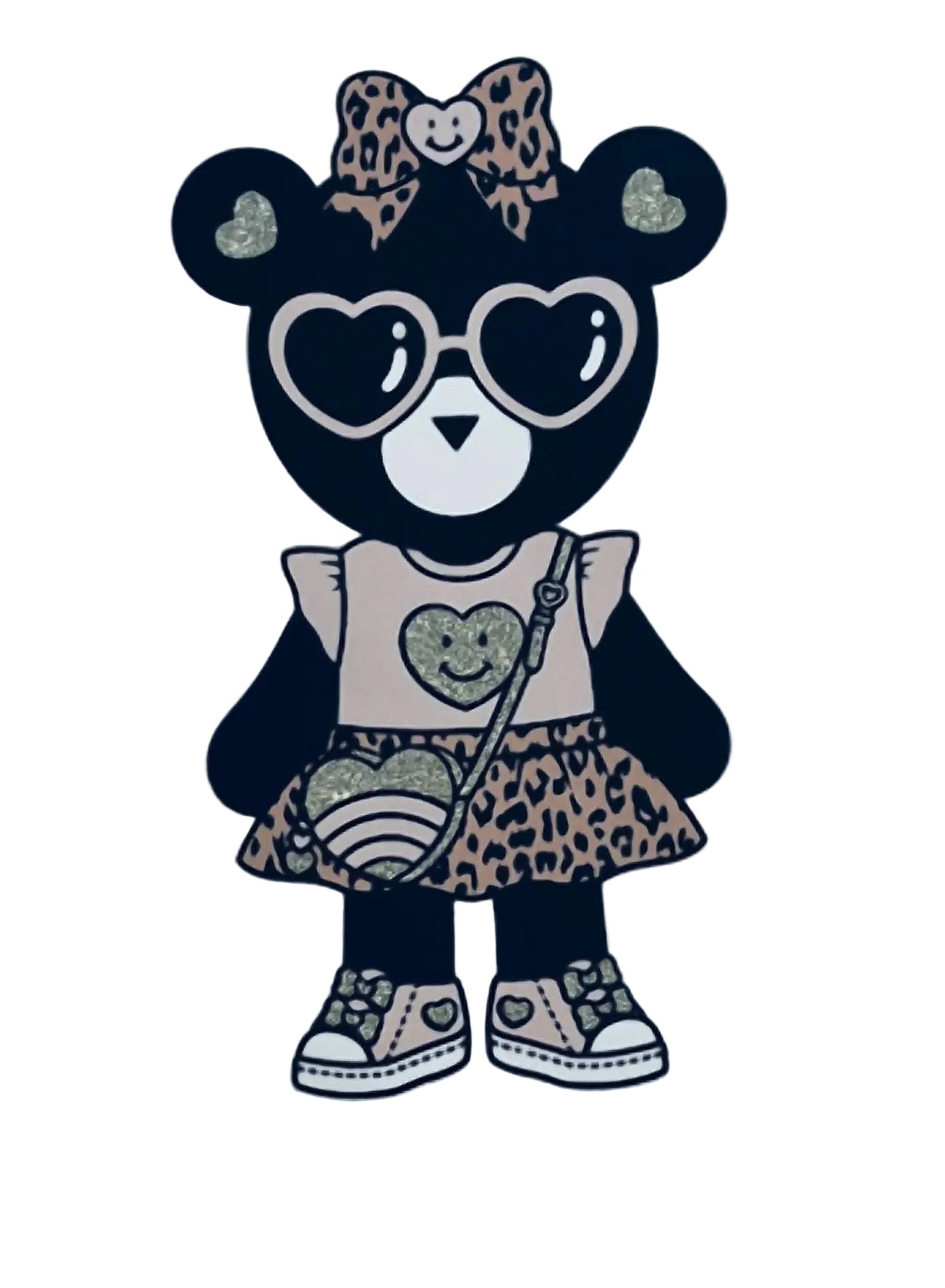 Girl's Teddy Heart Eyes Print Tee