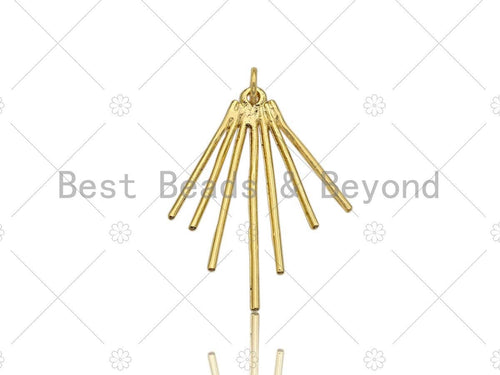 18k Shiny Gold Plated Radiate Charms,Radiate Pendant, Gold Charm, Gold Pendant, Radiate Necklace Charms, 32x25mm, Sku#Y277