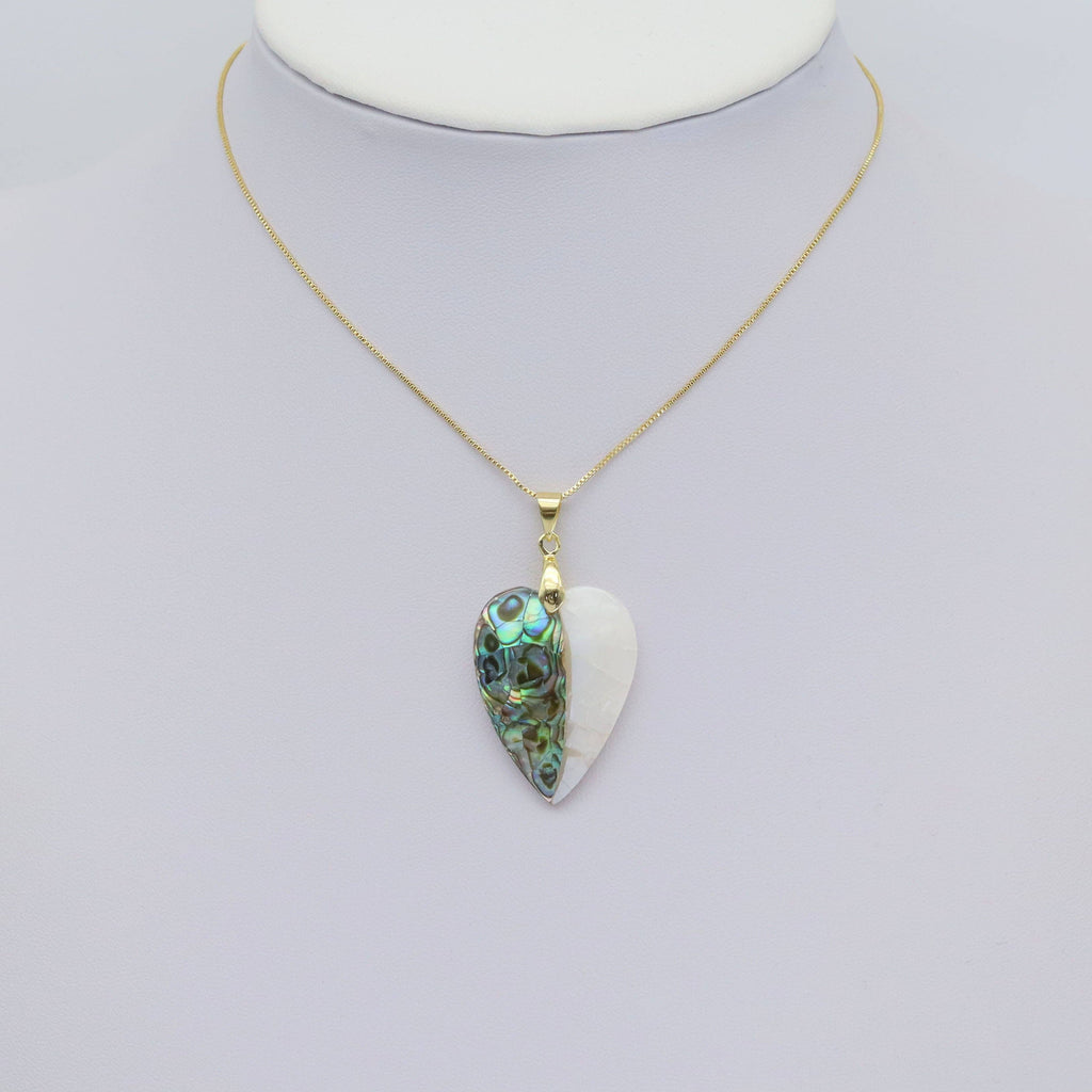 Mother of Pearl Abalone Shell Heart Shape Charm, Sku#LX461