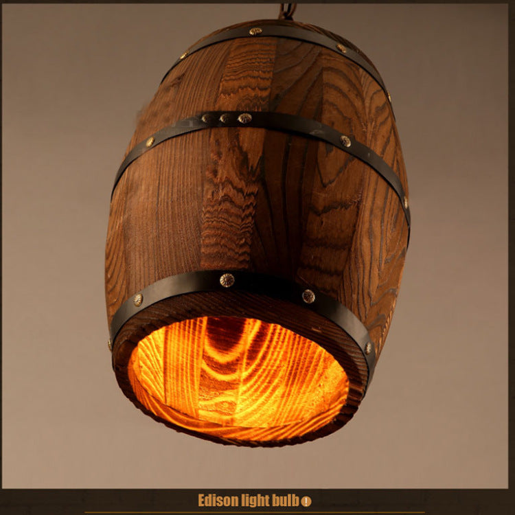 Rustic barrel wooden chandeliers