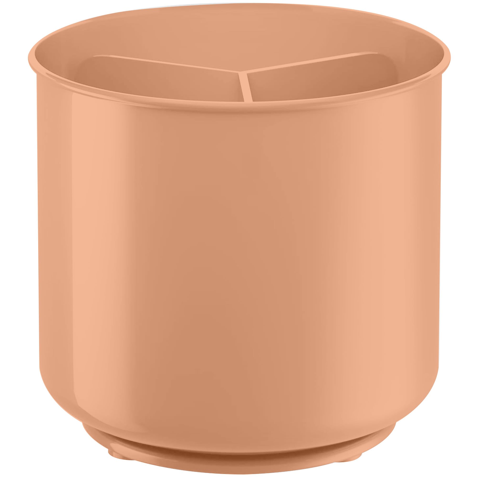 Cooler Kitchen Extra Large and Sturdy Rotating Utensil Holder Caddy with No-Tip Weighted Base, Removable Divider, and Gripped Insert | Rust Proof and Dishwasher Safe