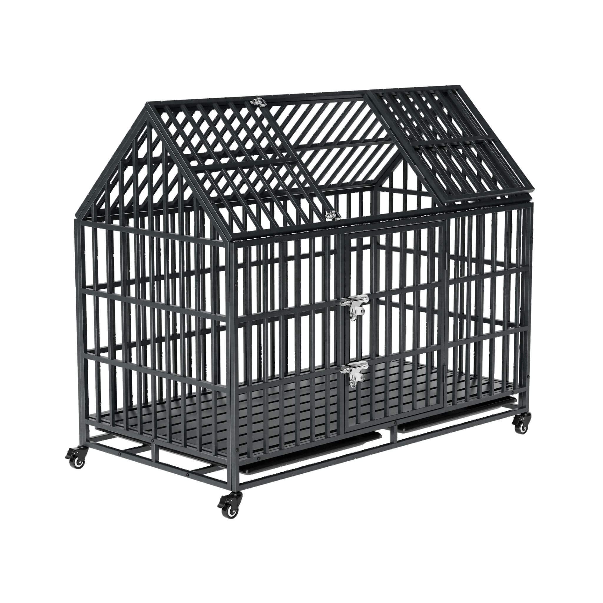 52-Inch Heavy-Duty Dog Crate With Roof