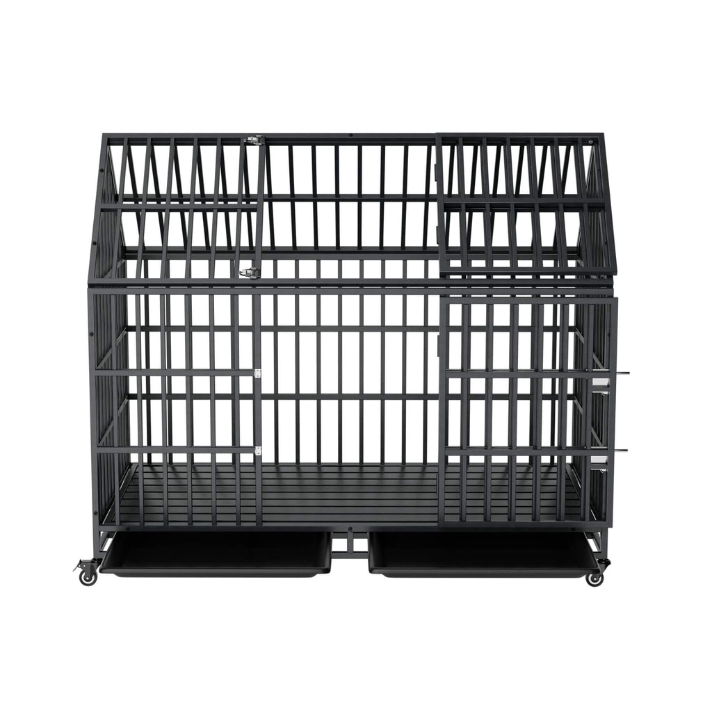 52-Inch Heavy-Duty Dog Crate With Roof