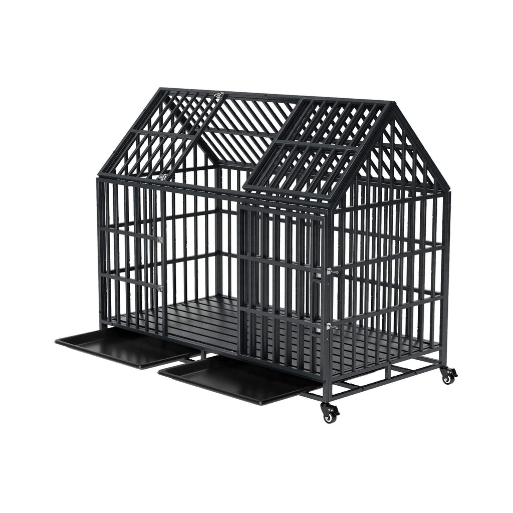 52-Inch Heavy-Duty Dog Crate With Roof