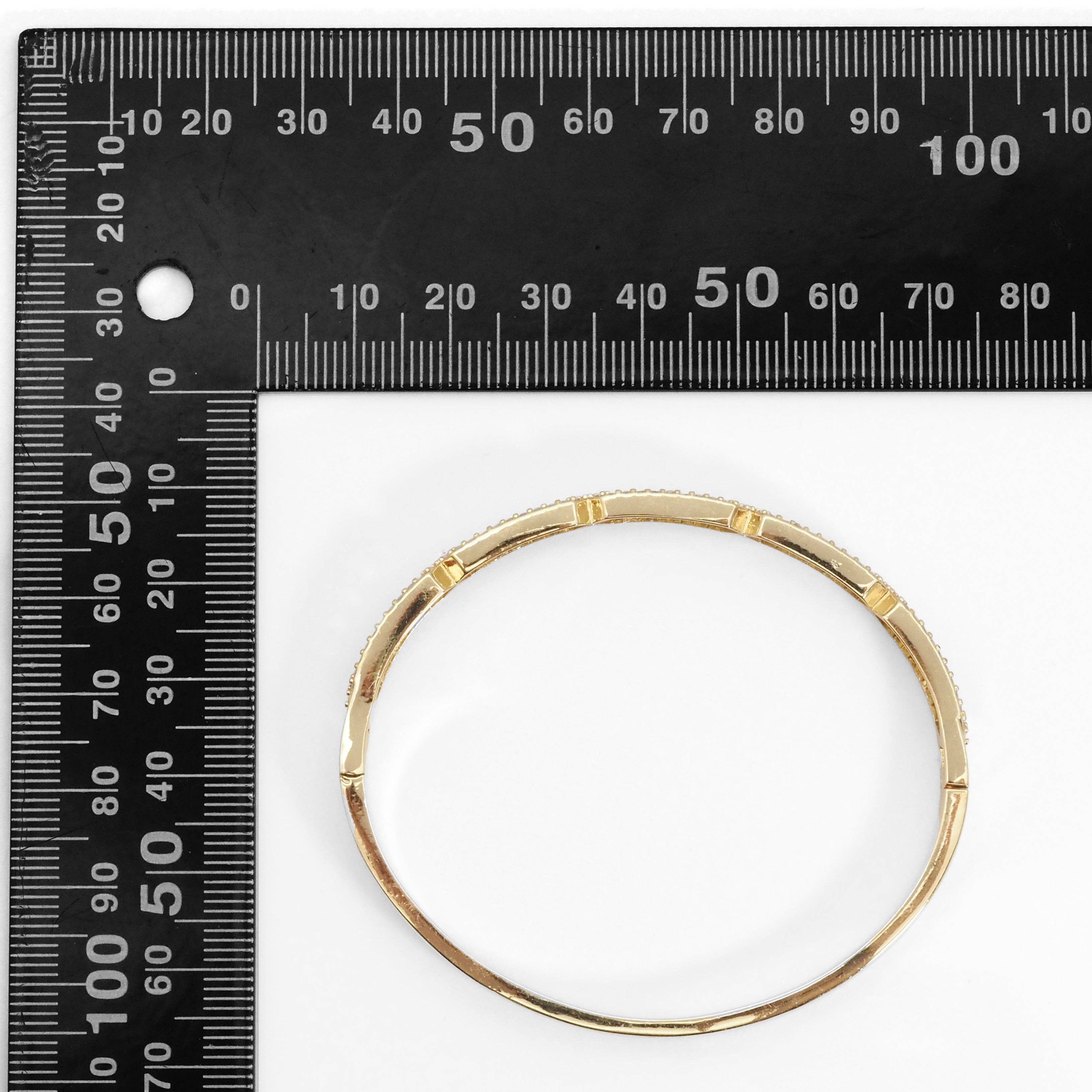 Colorful CZ Gold Long Oval Link Bracelet, Sku#LX243-Bestbeads & Beyond