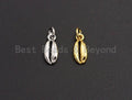 Oval Shell Shaped Pendant/Charm, Cubic Zirconia Pendant Charm,6x13mm,sku#Z562