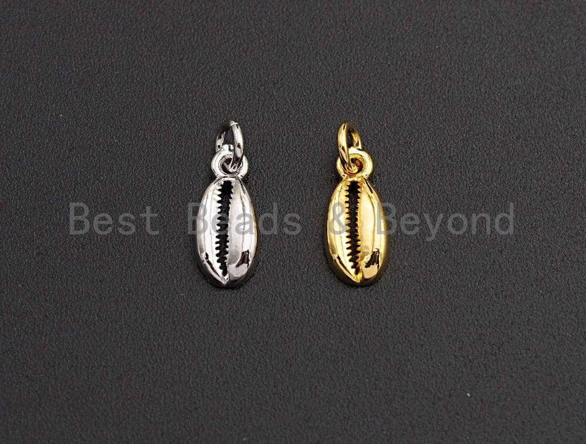 Oval Shell Shaped Pendant/Charm, Cubic Zirconia Pendant Charm,6x13mm,sku#Z562